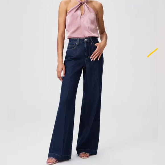 Paige Harper High Rise Wide Leg Jeans - Picture 1 of 9